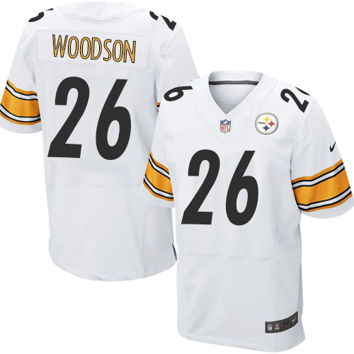 Men's Elite Rod Woodson Nike Jersey White Road - #26 NFL Pittsburgh Steelers